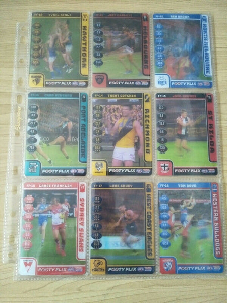 2018 AFL Teamcoach Footy Flix Complete Set Of 18 Cards