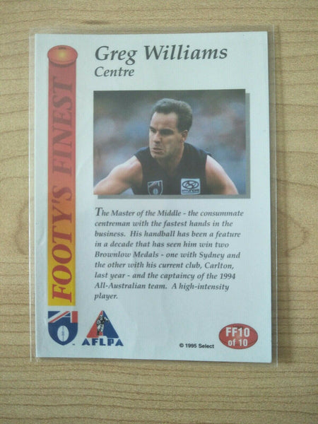 1995 Select Footy's Finest Greg Williams Carlton Blues