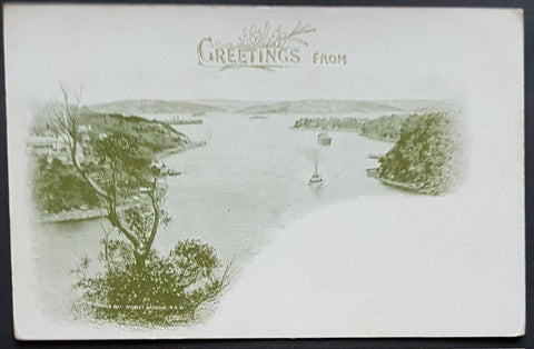 NSW 1d Arms Post Card Greetings from Mossmans Bay Sydney Harbour HG 19a mint