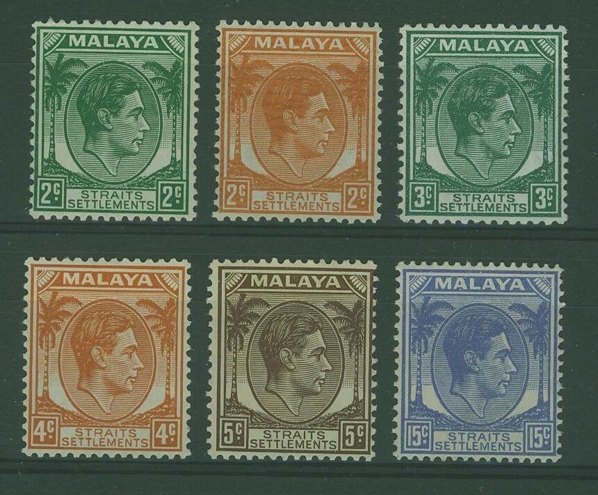Straits Settlements Malayan States SG 293/98 KGV1 Die II Set of 6 MLH