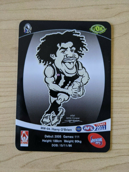 2011 AFL Teamcoach Sample Card MW-04 Harry O'Brien Collingwood