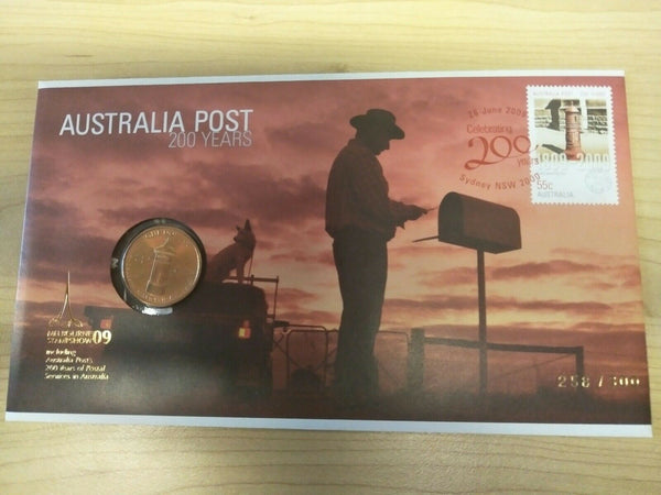 Australia 2009 $1 200 Years Of Australia Post PNC with scarce Melbourne Stamp Show Overprint