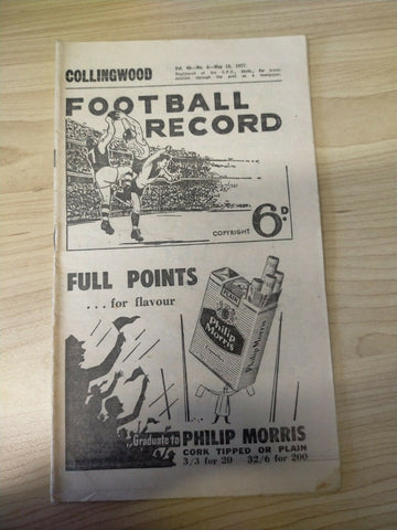 VFL 1957 May 18 Football Record Collingwood v Fitzroy