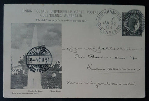 Queensland Post card, 1½d Artesian bore HG 11 used