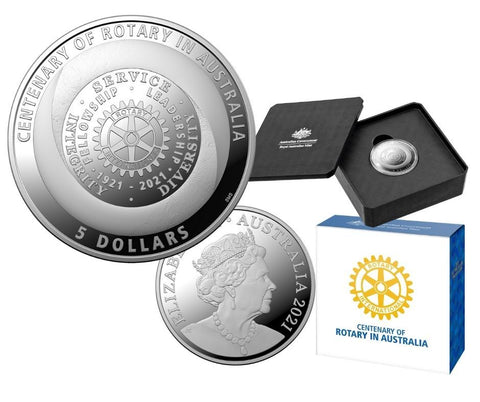 2021 $5 Centenary of Rotary In Australia Silver Proof Coin