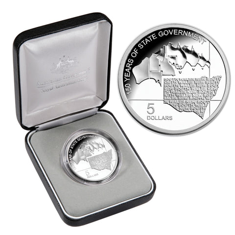 2006 Royal Australian Mint $5 150 Years of State Government New South Wales Silver Proof Coin