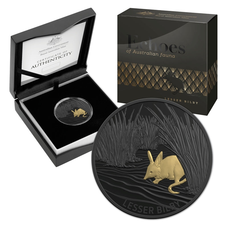 Australia 2019 Royal Australian Mint $5 Echoes of Australian Fauna Lesser Bilby 1oz Silver Proof Coin