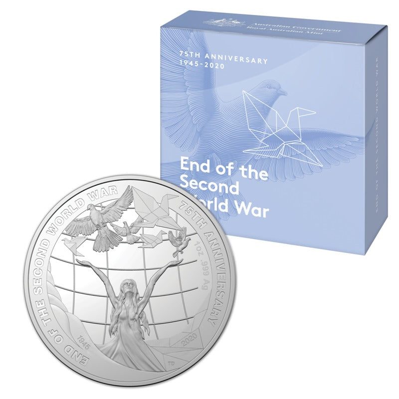 2020 Royal Australian Mint $5 75th Anniversary End of the Second World War Silver Proof Coin