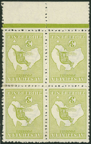 Australia BW 12a 3d Three Pence Kangaroo Die 1 Inverted Watermark Mint