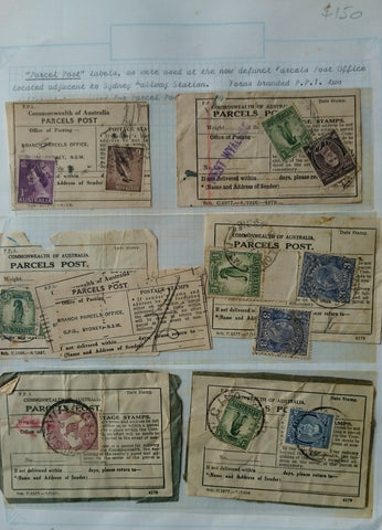 Parcel Post Labels as were used at The Pacels Post Office Sydney Railway Station
