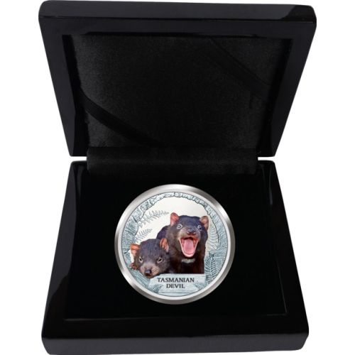 Tuvalu  Australia 2013 Endangered and Extinct Series Tasmanian Devil 1oz 999 Silver Proof Coin Box Cert