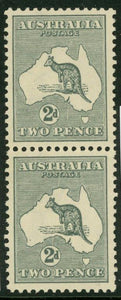 Australia BW 6 (2)e,f 2d Two Pence Kangaroo 2nd Wmk Pair MUH