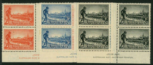 Australia SG 147a-9a 1934 Victoria Centenary Set Perf 11½  imprint blocks of 4 MUH