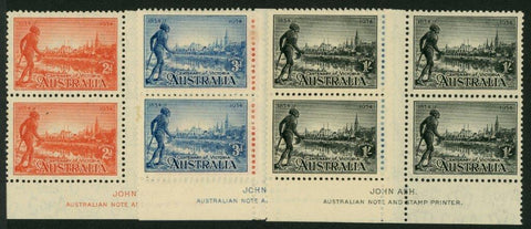 Australia SG 147a-9a 1934 Victoria Centenary Set Perf 11½  imprint blocks of 4 MUH