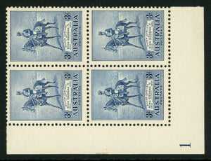 Australia BW 167zb 1935 3d Silver Jubilee "George . V flaw" Plate 1 Block of 4 MUH