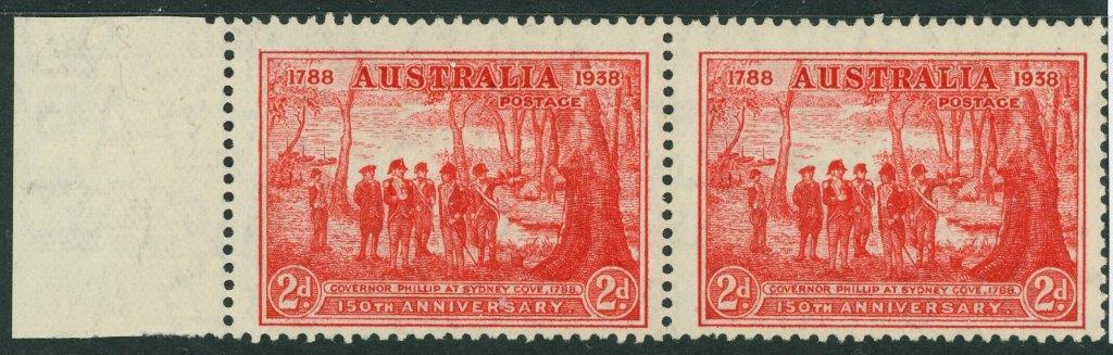 Australia BW 175d 2d red NSW Re entry on Left Frame MUH Pair