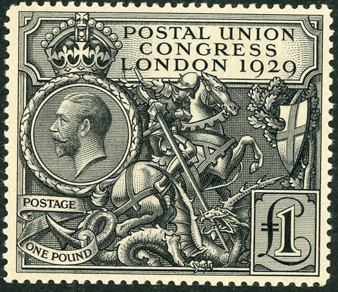 GB Great Britain SG 438 1929 £1 Postal Union Congress stamp