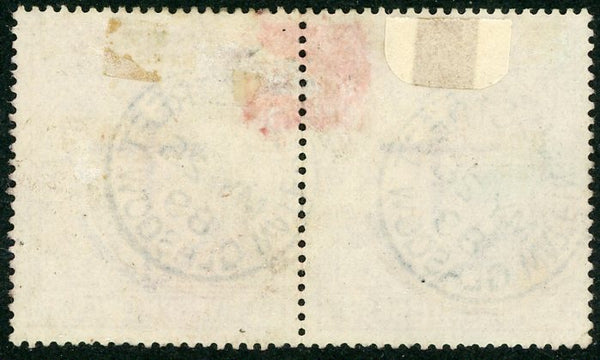 GB Great Britain SG 180 5/- Rose Pair Cancelled Waterloo Street Glasgow Slight Thin