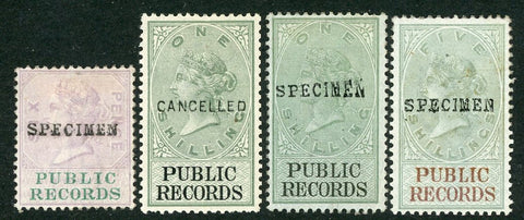 GB Great Britain Public Records Specimen Stamp Lot 4 Values
