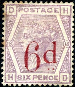 GB Great Britain 1883 6d on 6d lilac Queen Victoria SG 162 Mint Some tone spots