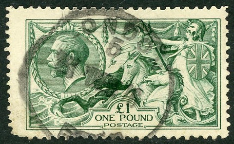 GB Great Britain SG 404 £1 One Pound Definitive Seahorse Stamp Faults Used