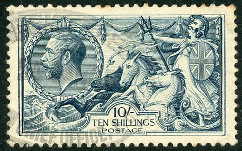 GB Great Britain SG 417 10/- Ten Shillings Definitive Seahorse Stamp Fine Used