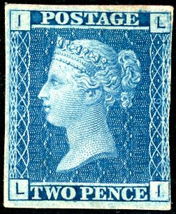 GB Great Britain Two Pence 2d Blue Plate Proof Superb SG Specialist Cat DP49 (b)