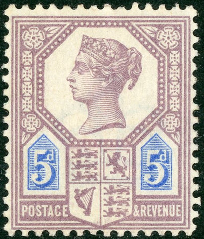 GB Great Britain SG 207a 5d Postage & Revenue Stamp MUH