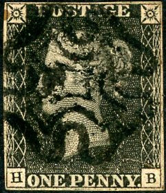 Great Britain United Kingdom 1840 SG2 Penny Black (HB) Fine Used