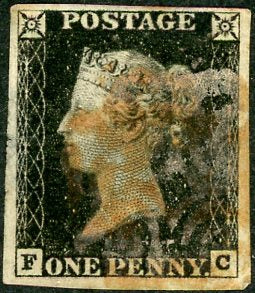 Great Britain United Kingdom 1840 SG2 Penny Black (FC) Used
