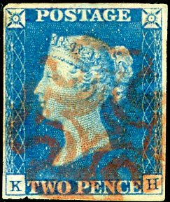 GB Great Britain 1840 2d Two Pence Queen Victoria Stamp (KH) Fine Used