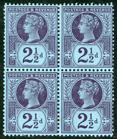 GB Great Britain SG 201 2½d Postage & Revenue Block of 4 Mint