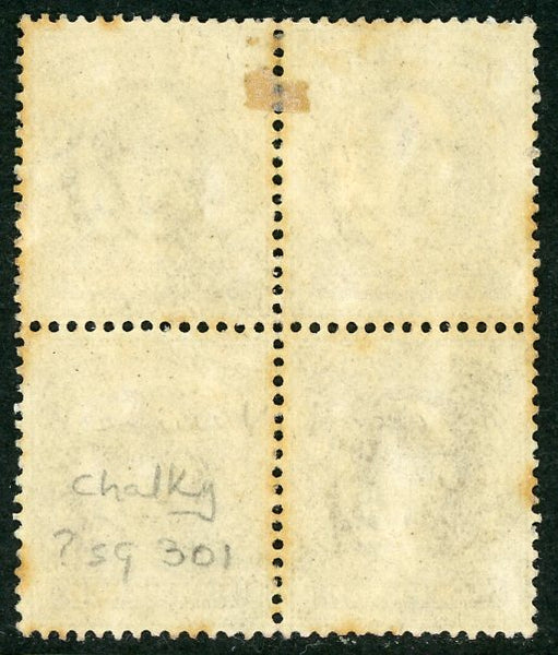 GB Great Britain SG245a 6d Postage & Revenue Chalk Tone Block of 4 Mint