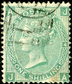 GB Great Britain 1865 SG 101 One Shilling Stamp Used