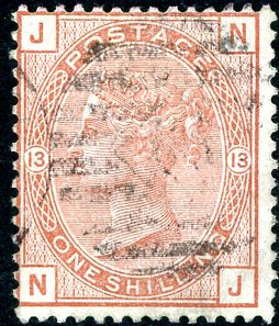 GB Great Britain SG 163 1/- One Shilling Stamp Pl13 Used