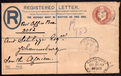 Great Britain Inland Registered Letter Fee Paid Cancelled Paddington
