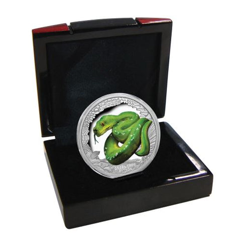 Tuvalu 2018 Remarkable GreenTree Python 1oz 999 Silver Proof Coin Box Cert
