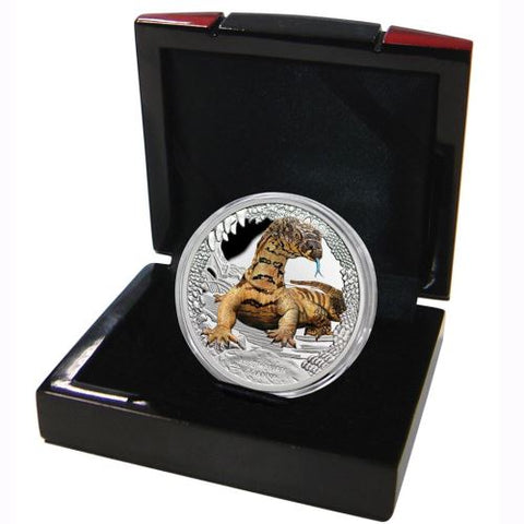 Tuvalu 2016 Remarkable Reptiles Goanna 1oz 999 Silver Proof Coin Box Cert