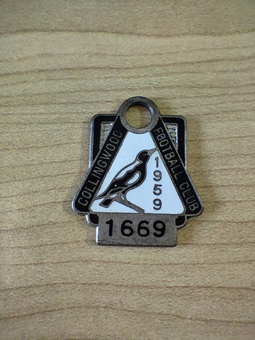 Collingwood Football Club 1959 Membership Badge Member 1669