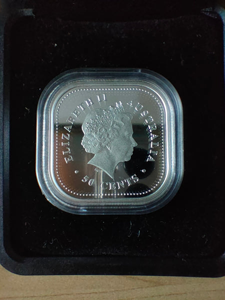 Australia 2003 Perth Mint 50c The Australian Kookaburra 1/2oz 999 Square Silver Proof Coin