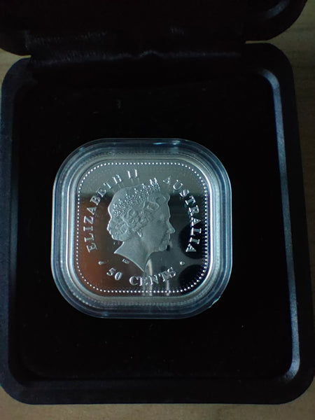 Australia 2004 Perth Mint 50c The Australian Kookaburra 1/2oz 999 Square Silver Proof Coin
