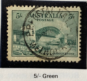 Australia SG 143 5/- Sydney Harbour Bridge Stamp Used