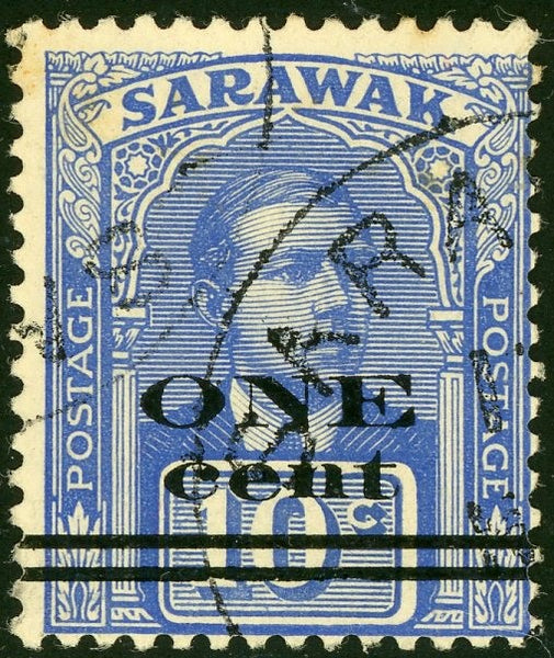Malayan States Sarawak SG 74c 10c Ovp 1c Postage Stamp