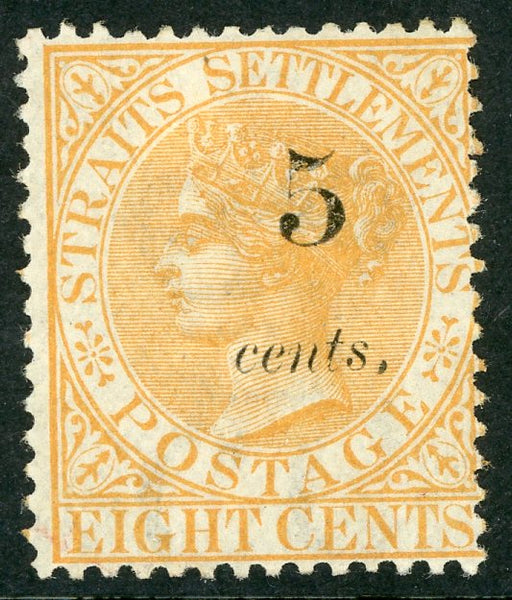 Malayan States Straits Settlements SG 42 8c Overprinted 5c Mint Stamp