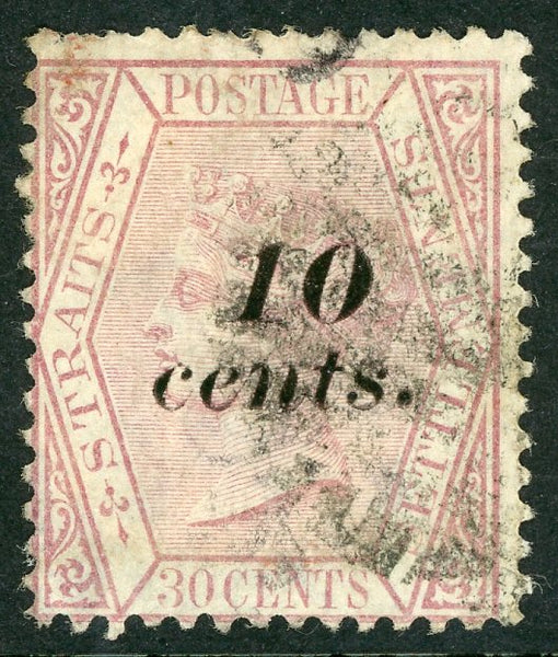 Malayan States Straits Settlements SG 46 30c Overprinted 10c Stamp Mint