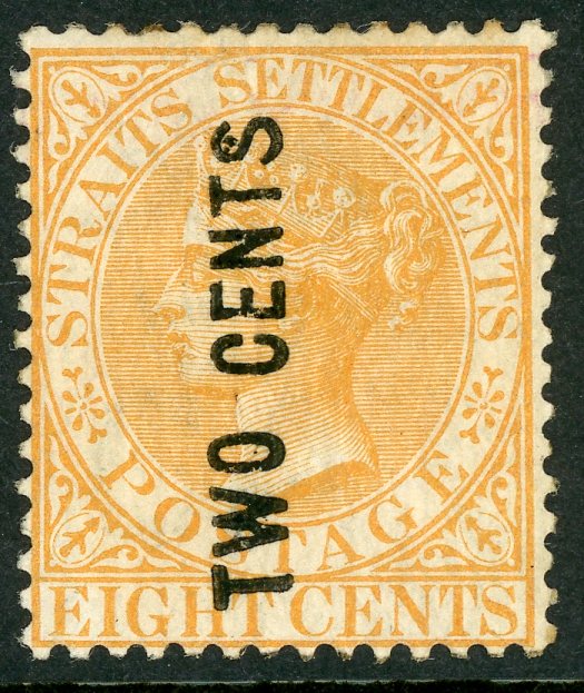 Malayan States Straits Settlements SG 54 8c Ovt 2c Stamp Mint