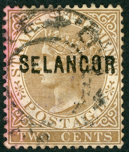 Malayan States Selangor SG 16 2c Straits Settlements Queen Victoria Used Stamp