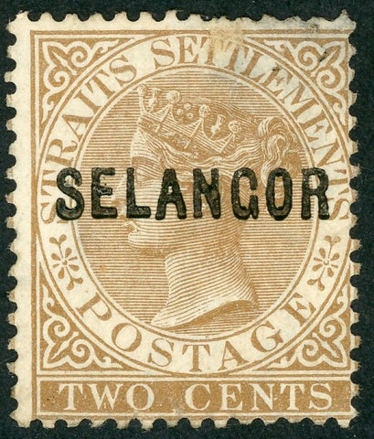Malayan States Selangor SG 16 2c Straits Settlements Queen Victoria FU