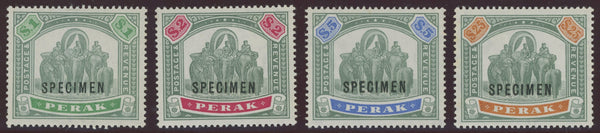 Malayan States Perak SG 76-80 $1, $2, $5 & $25 Specimen Stamps
