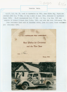 Australia 1944 WW2 Military Mail AIF PO No 24 Christmas Card from Australian Field Ambulance